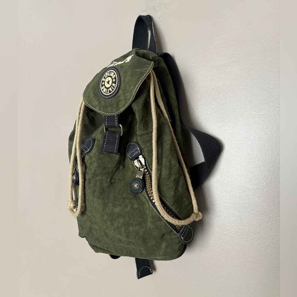KIPLING vintage drawstring mini backpack crinkle … - image 2